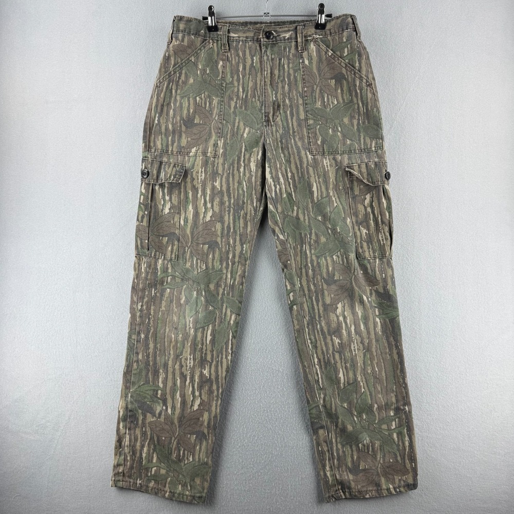 Vintage Realtree Camo Pants Mens Fits 33x31 Liberty Bark Camouflage Hunting 80s